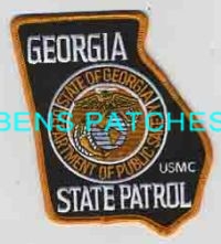 GEORGIA,GEORGIA STATE PATROL UNITED STATES MARINE CORPS USMC 1 STATE SHAPED